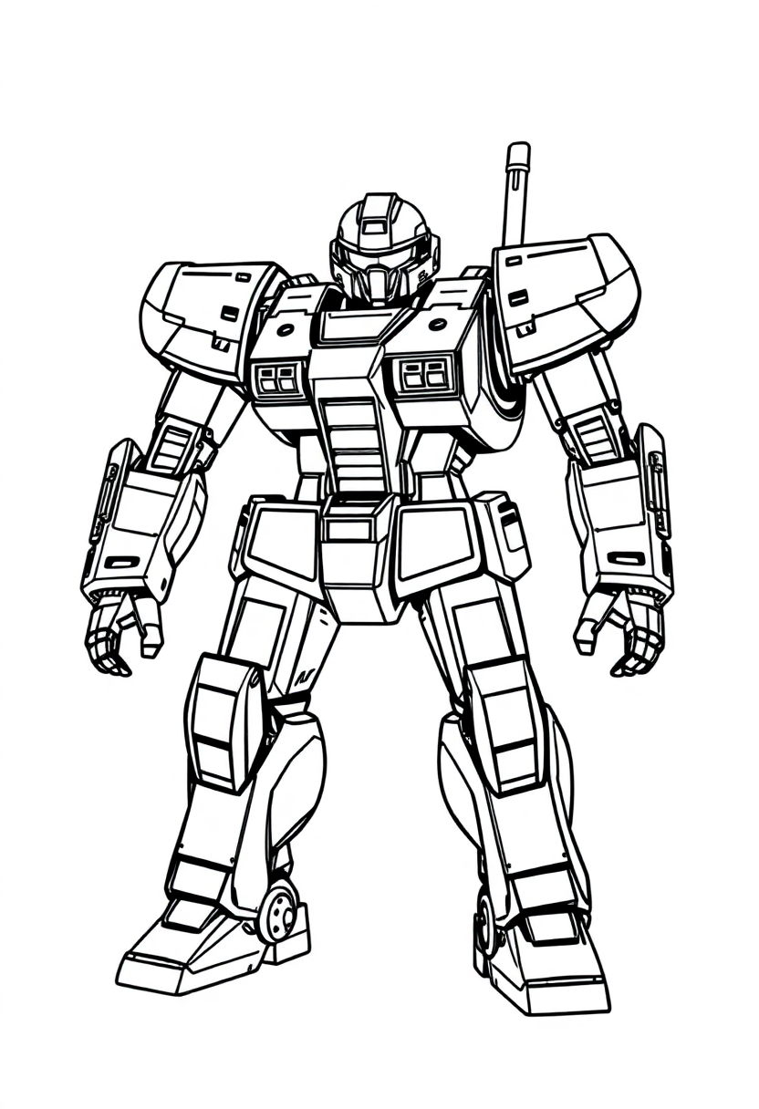 Military Defense Robot coloring page, free printable