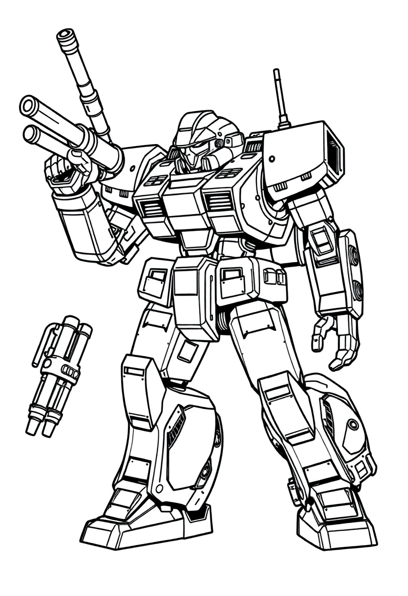Military Defense Robot coloring page, free printable