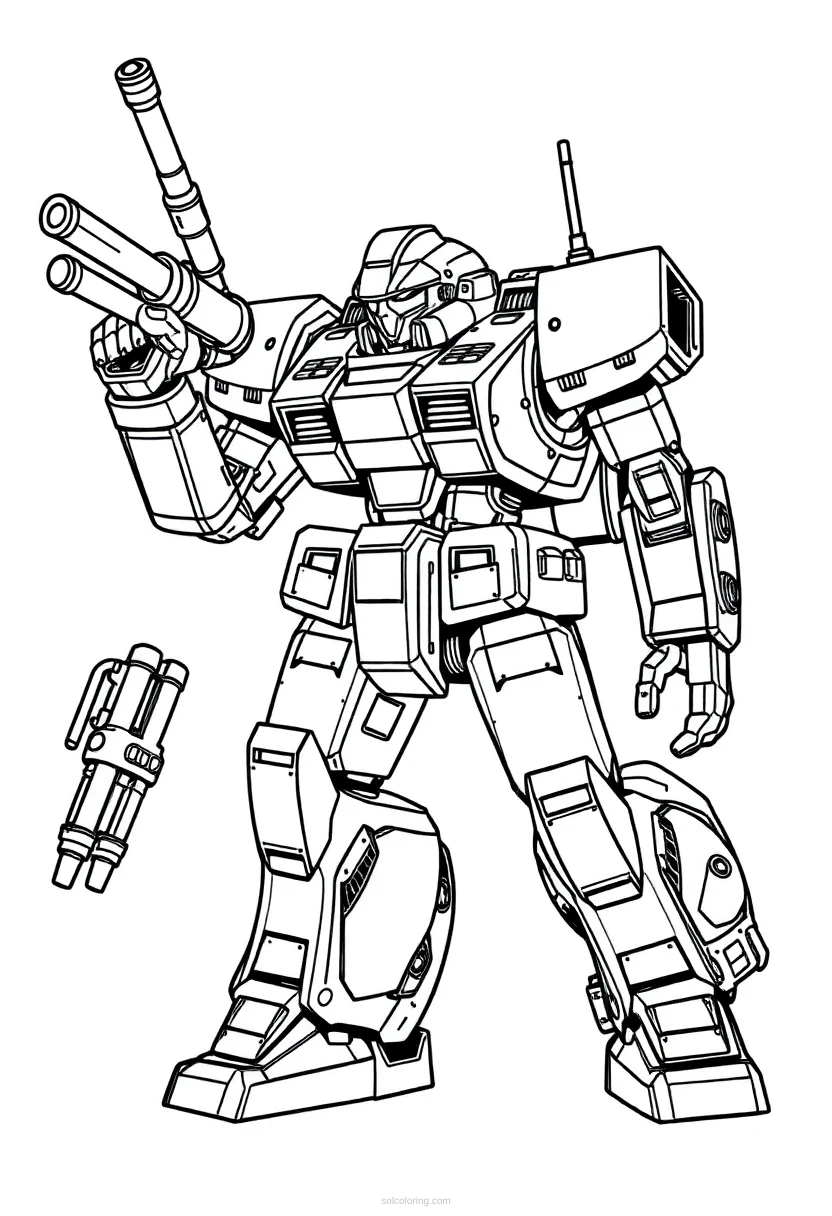 Military Defense Robot coloring page for kids