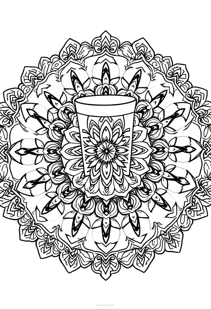 Milk Glass and Cookies coloring page for kids
