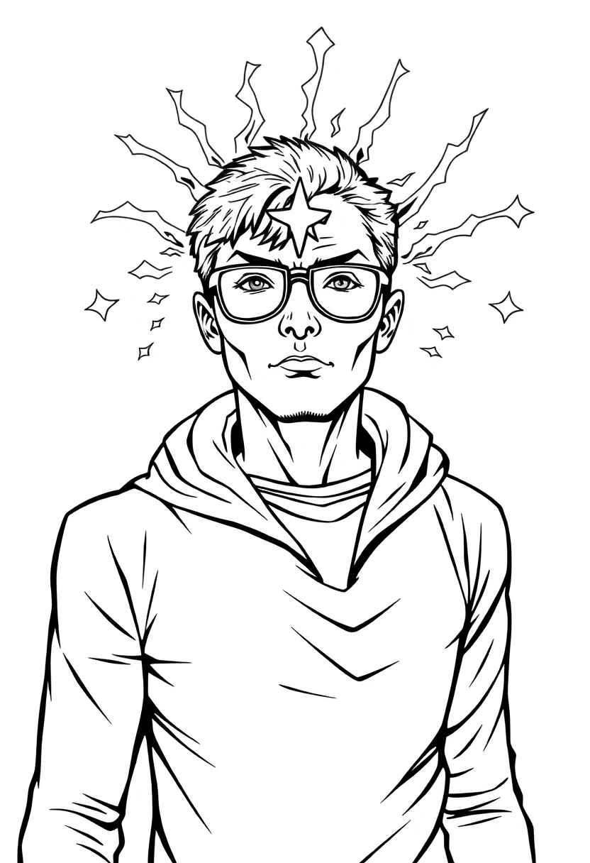 Mind-Reading Telepathic Hero coloring page, free printable