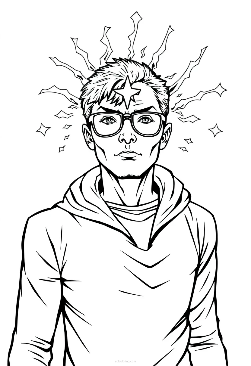 Mind-Reading Telepathic Hero coloring page for kids