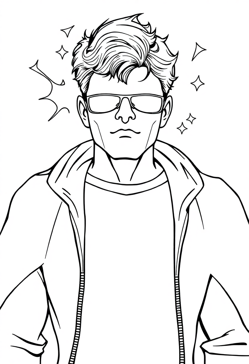 Mind-Reading Telepathic Hero coloring page, free printable