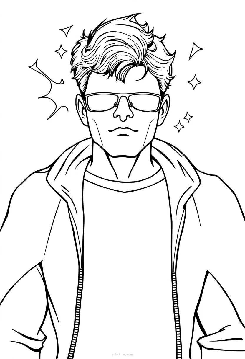 Mind-Reading Telepathic Hero coloring page for kids