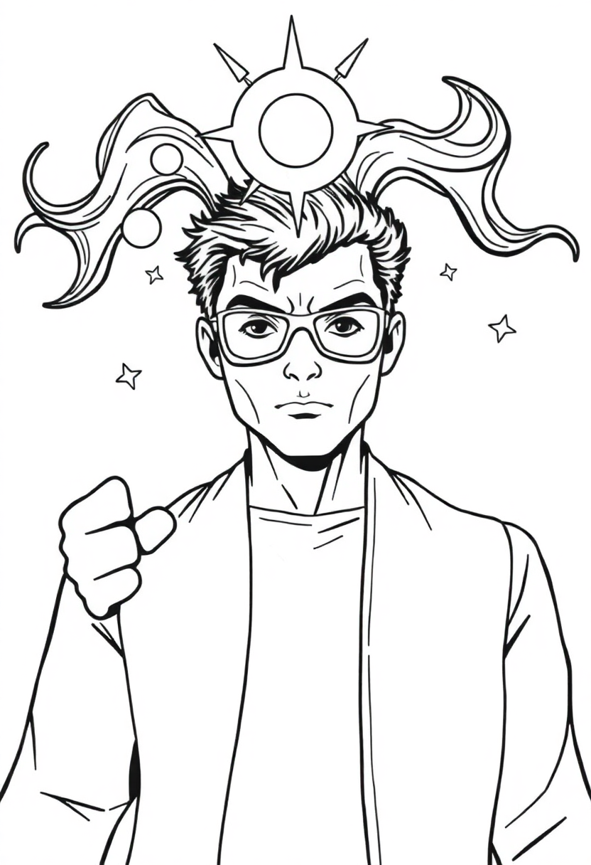 Mind-Reading Telepathic Hero coloring page, free printable