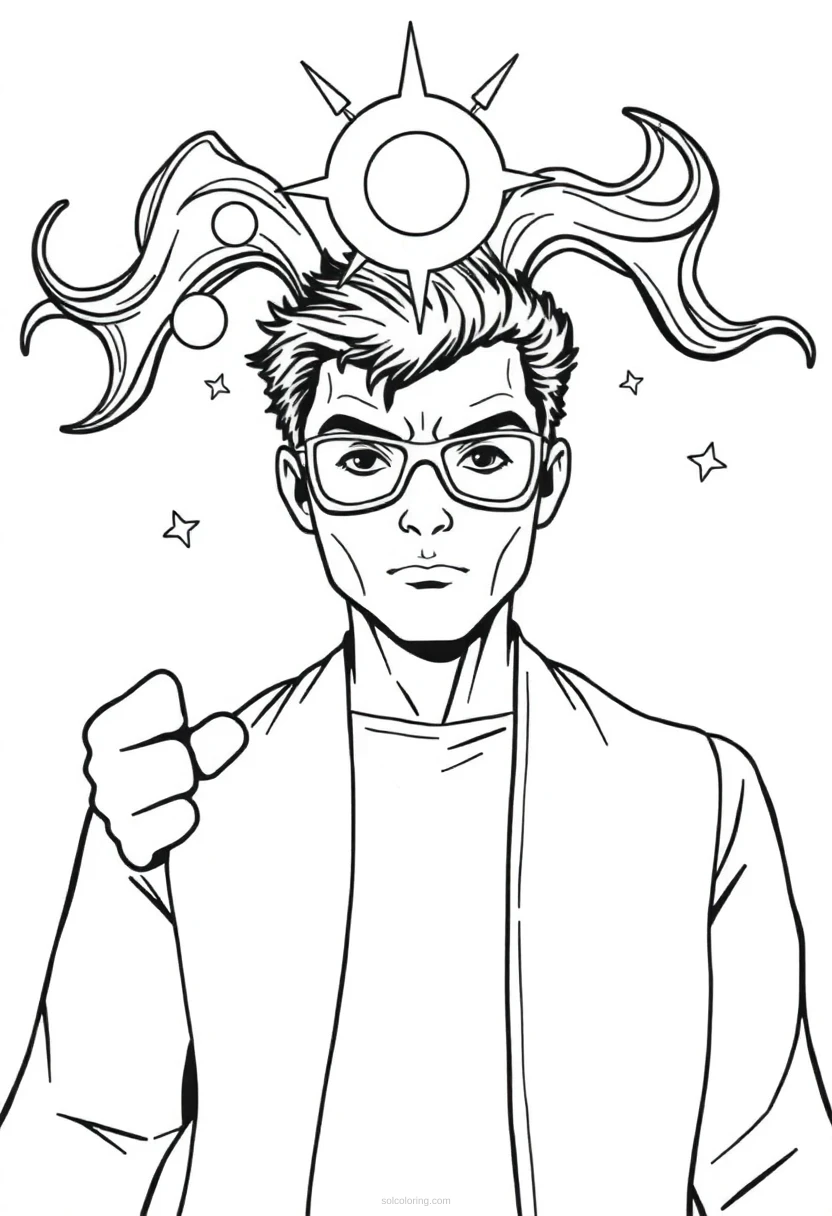 Mind-Reading Telepathic Hero coloring page for kids