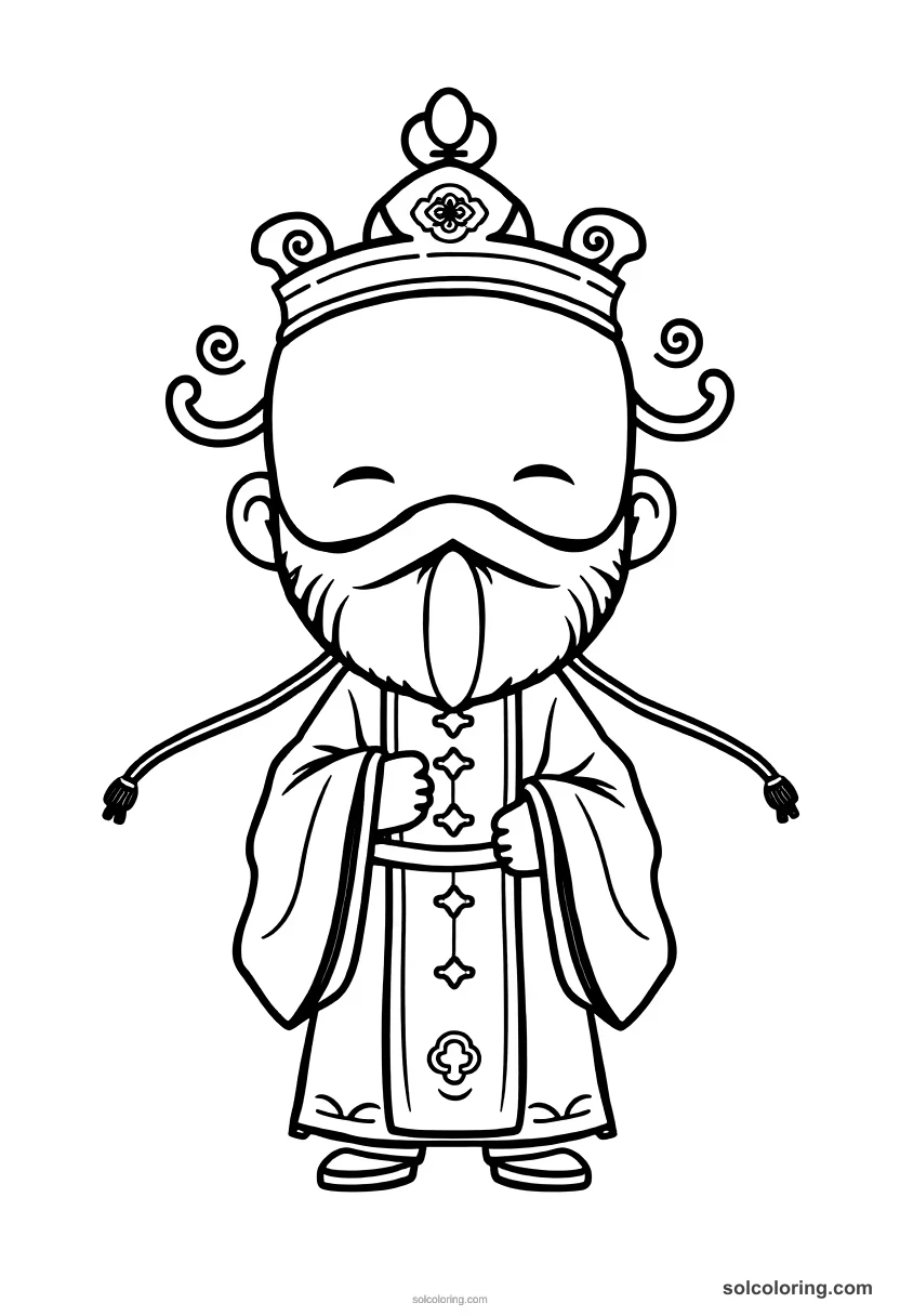 Chibi Ming Dynasty Imperial Court chibi coloring page for kids