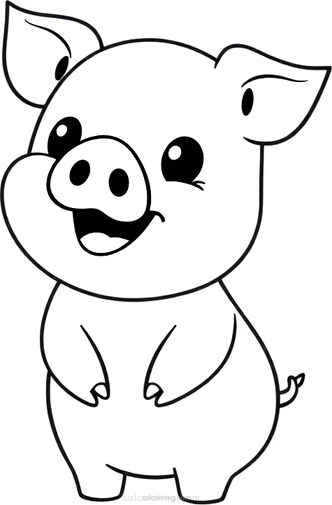 Mini Pig coloring page for kids