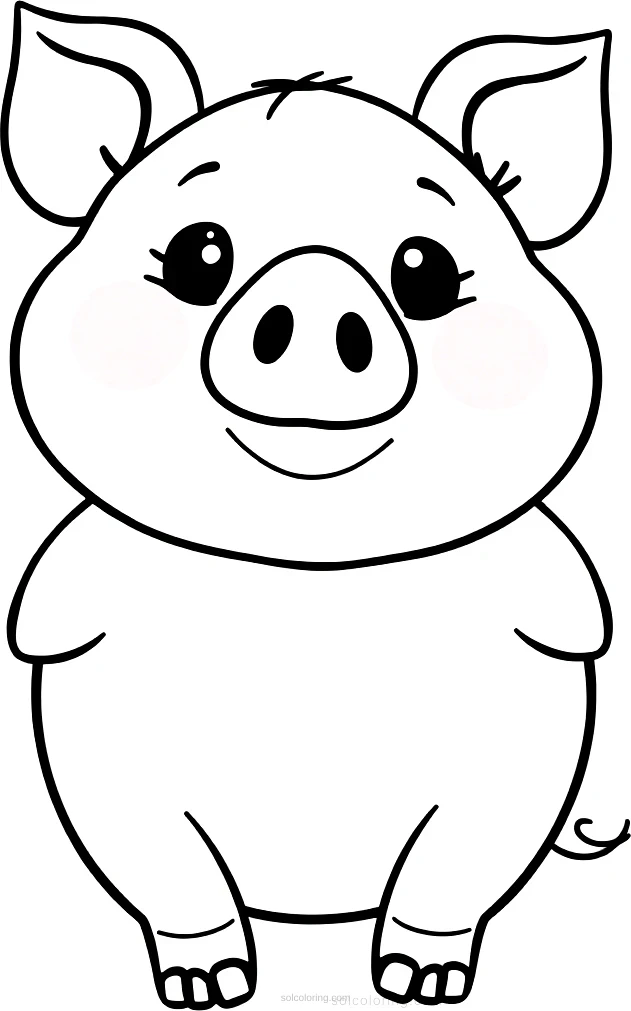 Mini Pig coloring page for kids