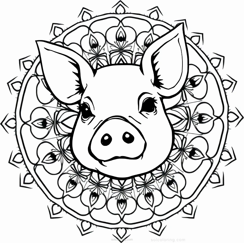 Mini Pig coloring page for kids
