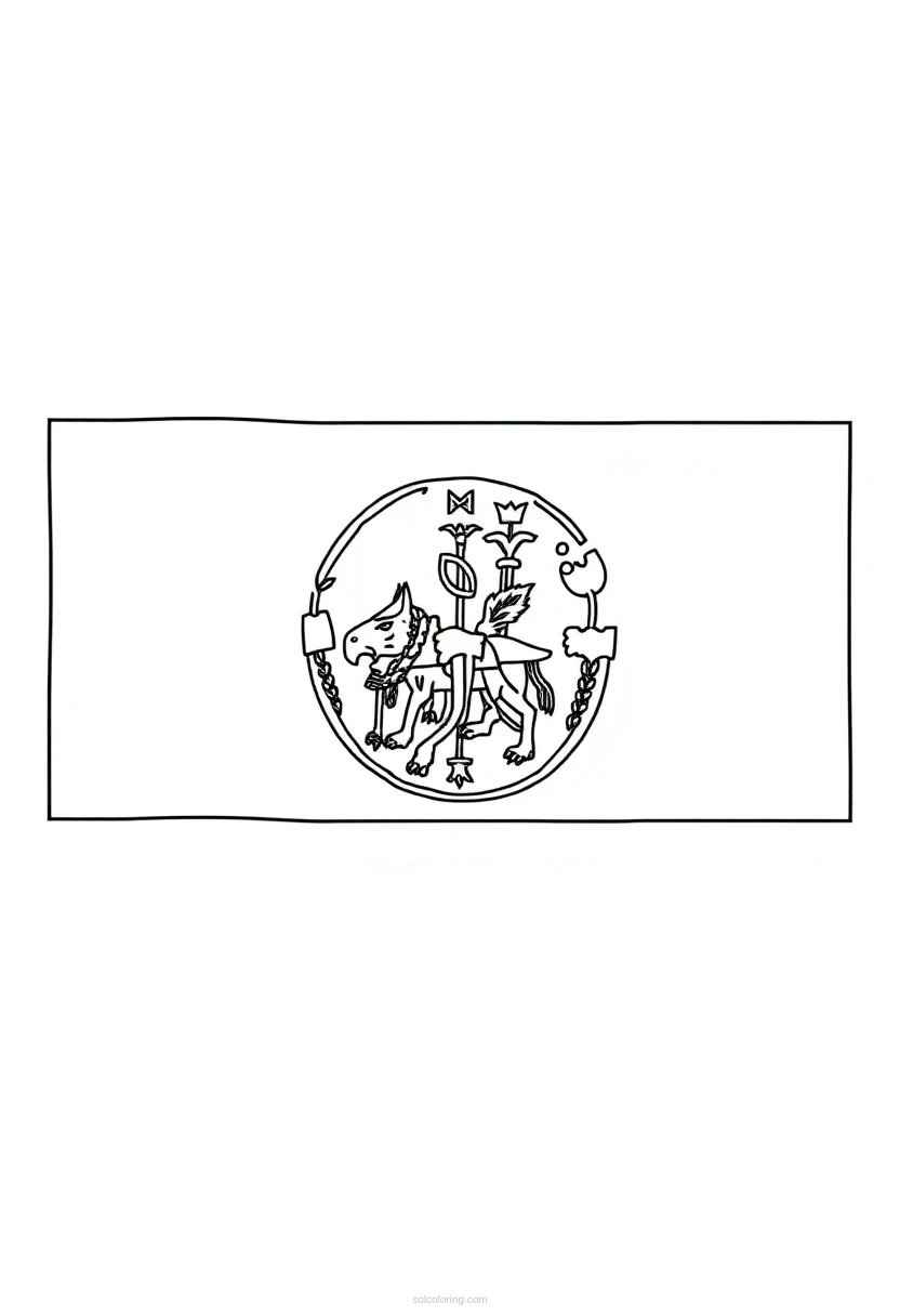 Minnesota State Flag coloring page for kids
