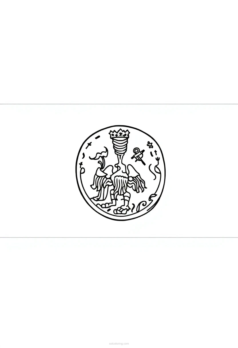 Minnesota State Flag coloring page for kids
