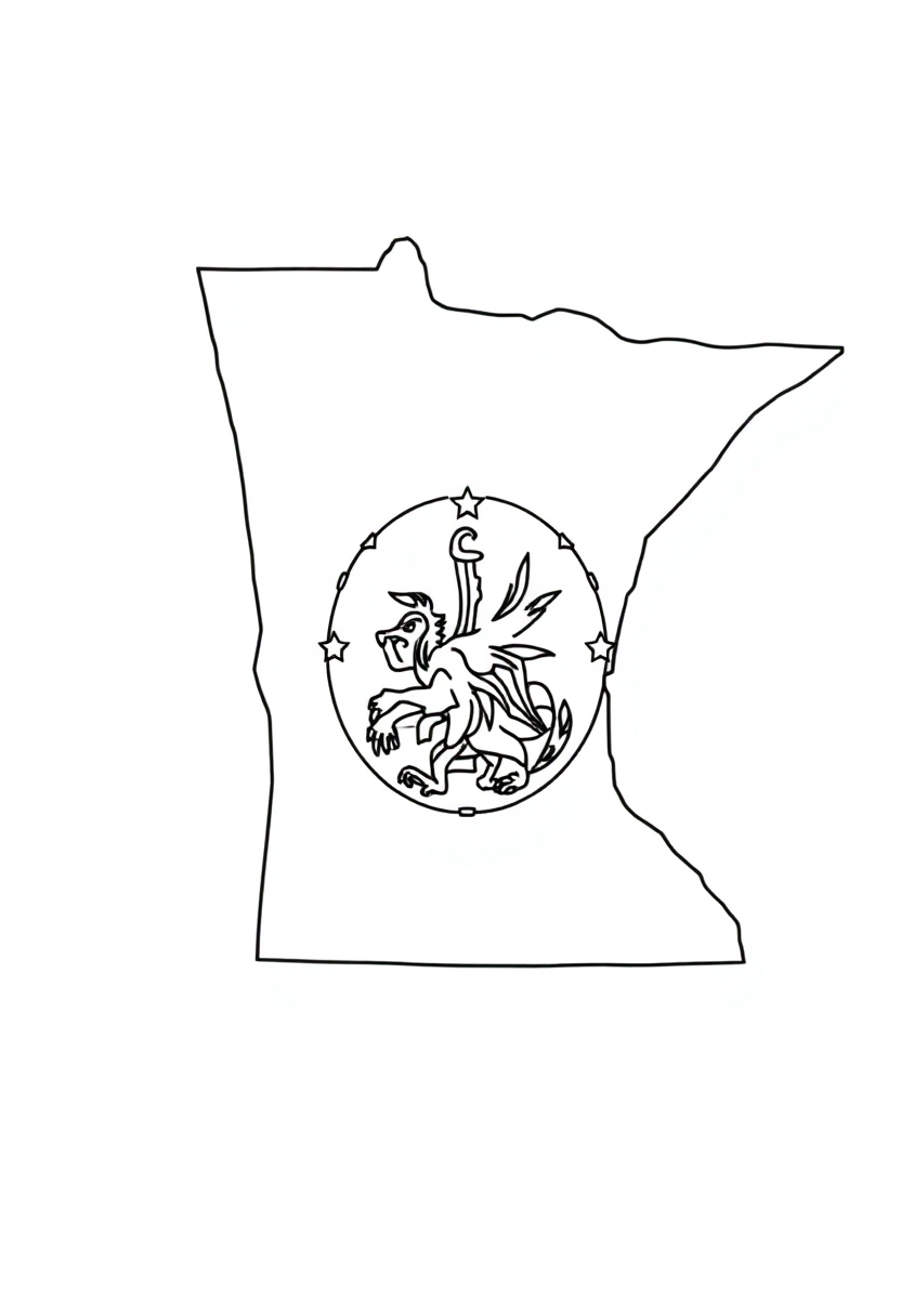 Minnesota State Flag coloring pages