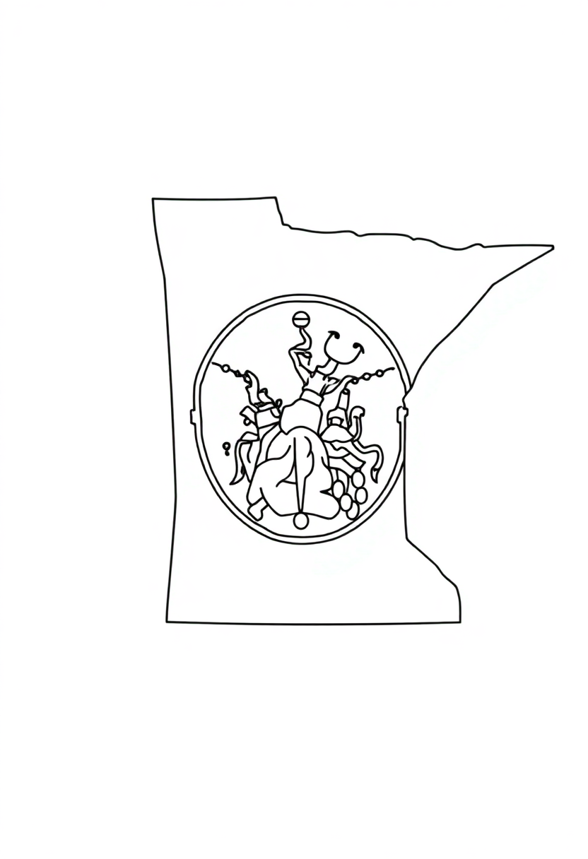 Minnesota State Flag coloring page, free printable