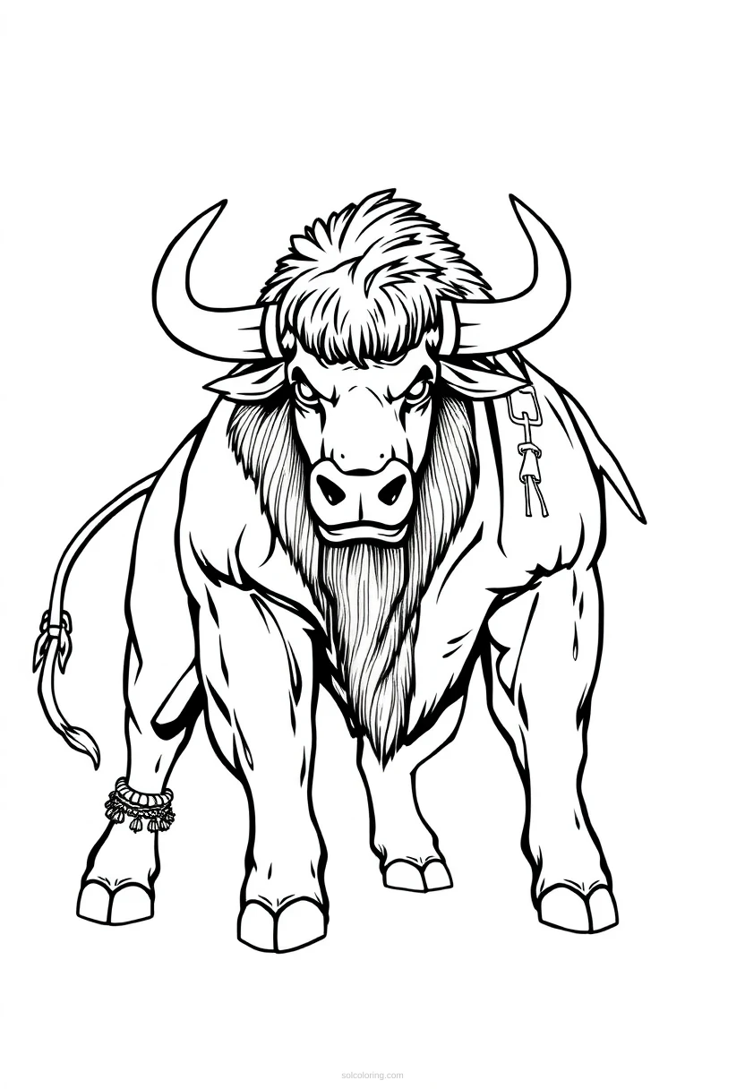 Minotaur Bull Monster coloring page for kids
