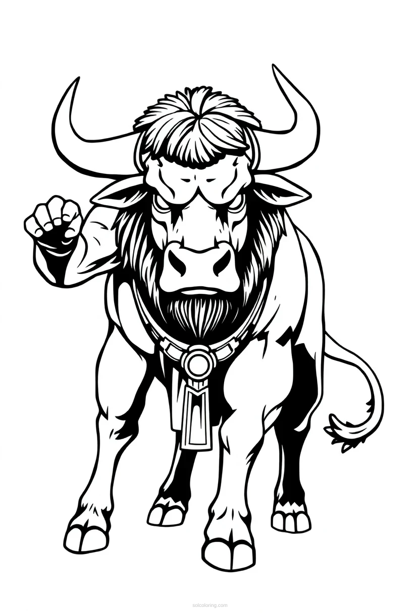 Minotaur Bull Monster coloring page for kids
