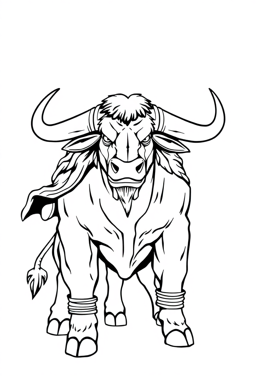 Minotaur Bull Monster coloring page, free printable