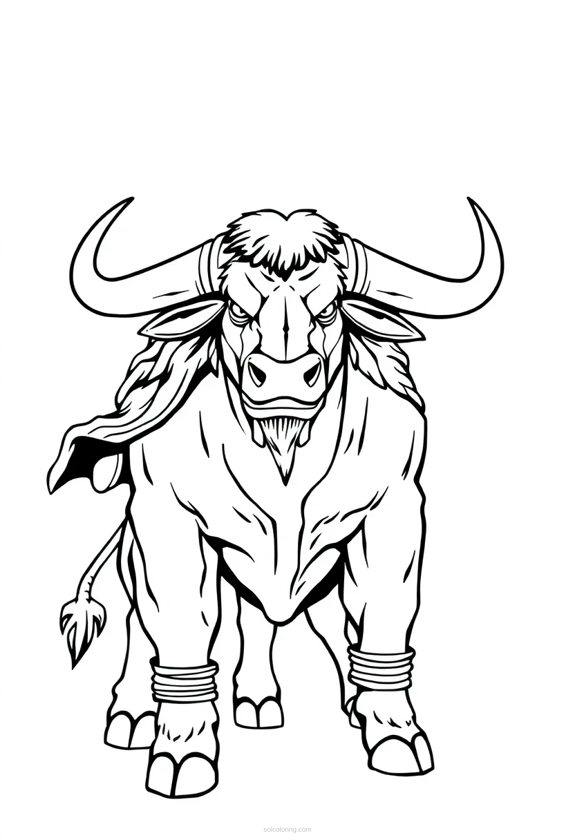 Minotaur Bull Monster coloring page for kids