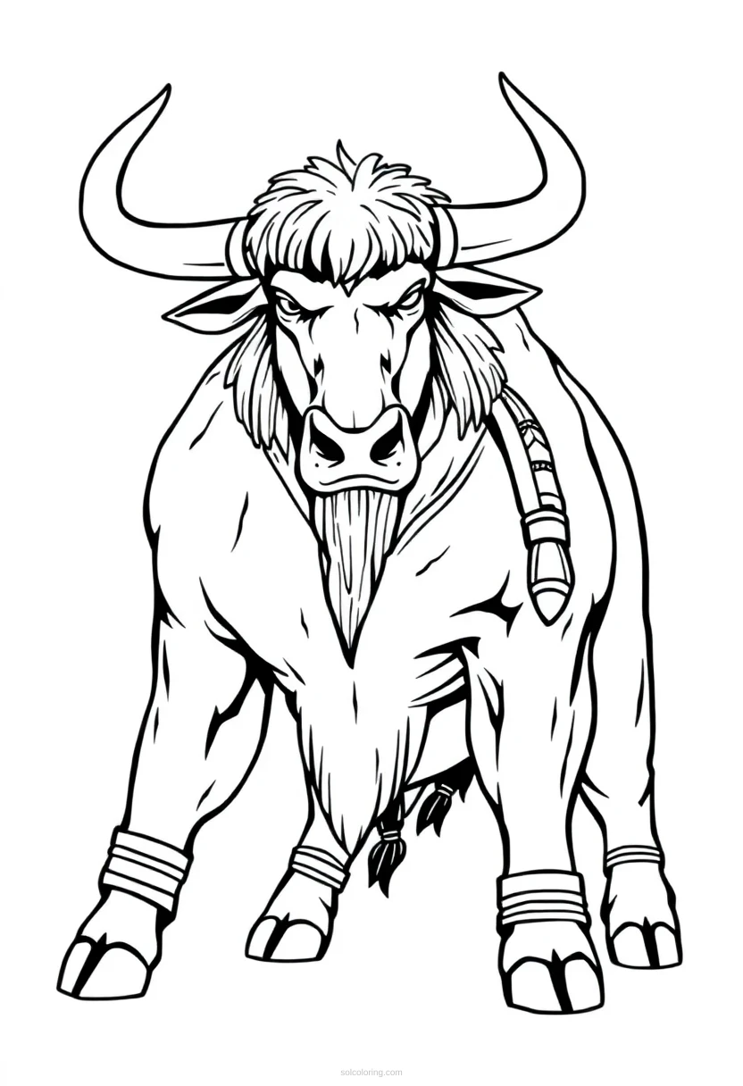 Minotaur Bull Monster coloring page for kids