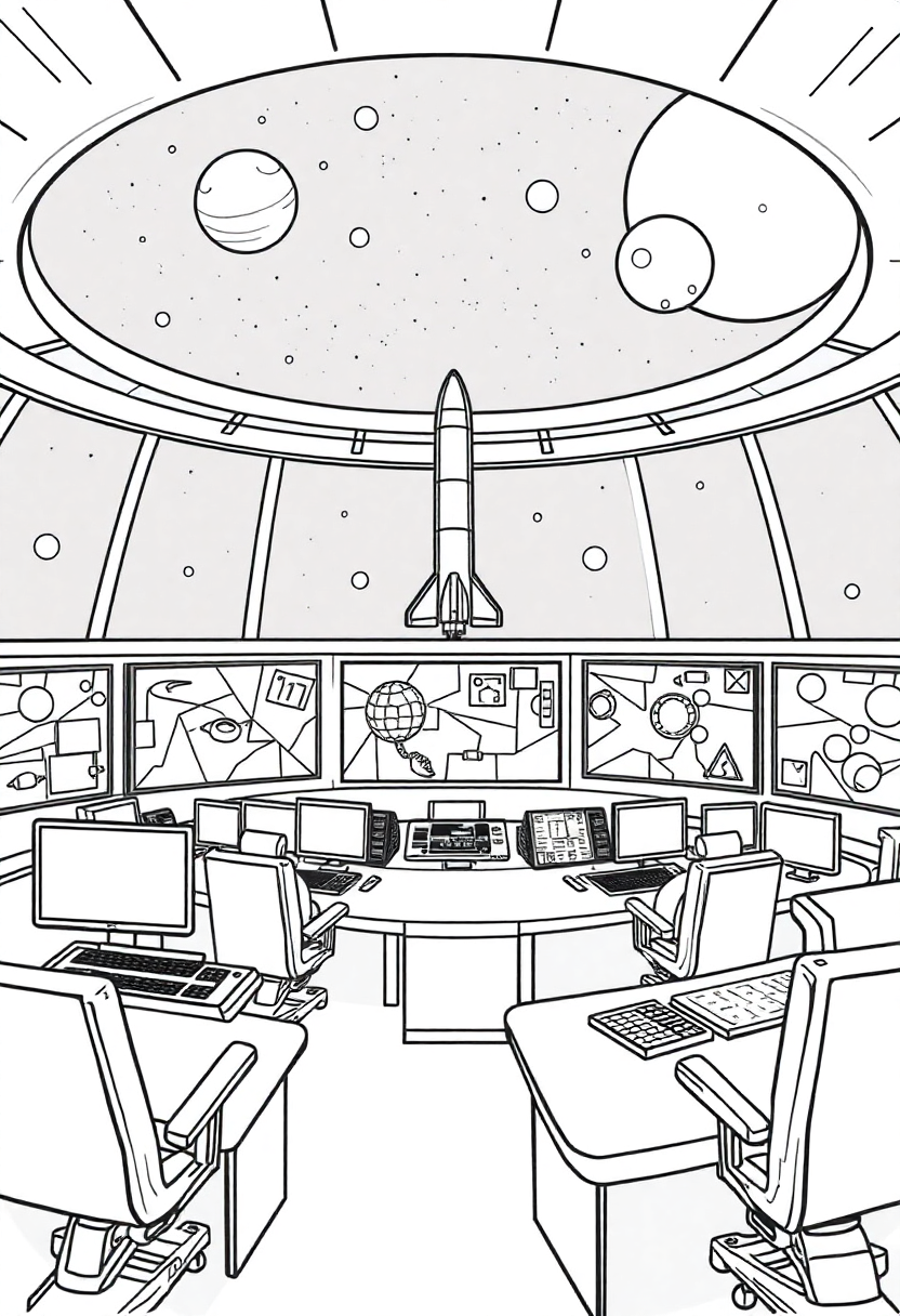 Mission Control Center coloring pages