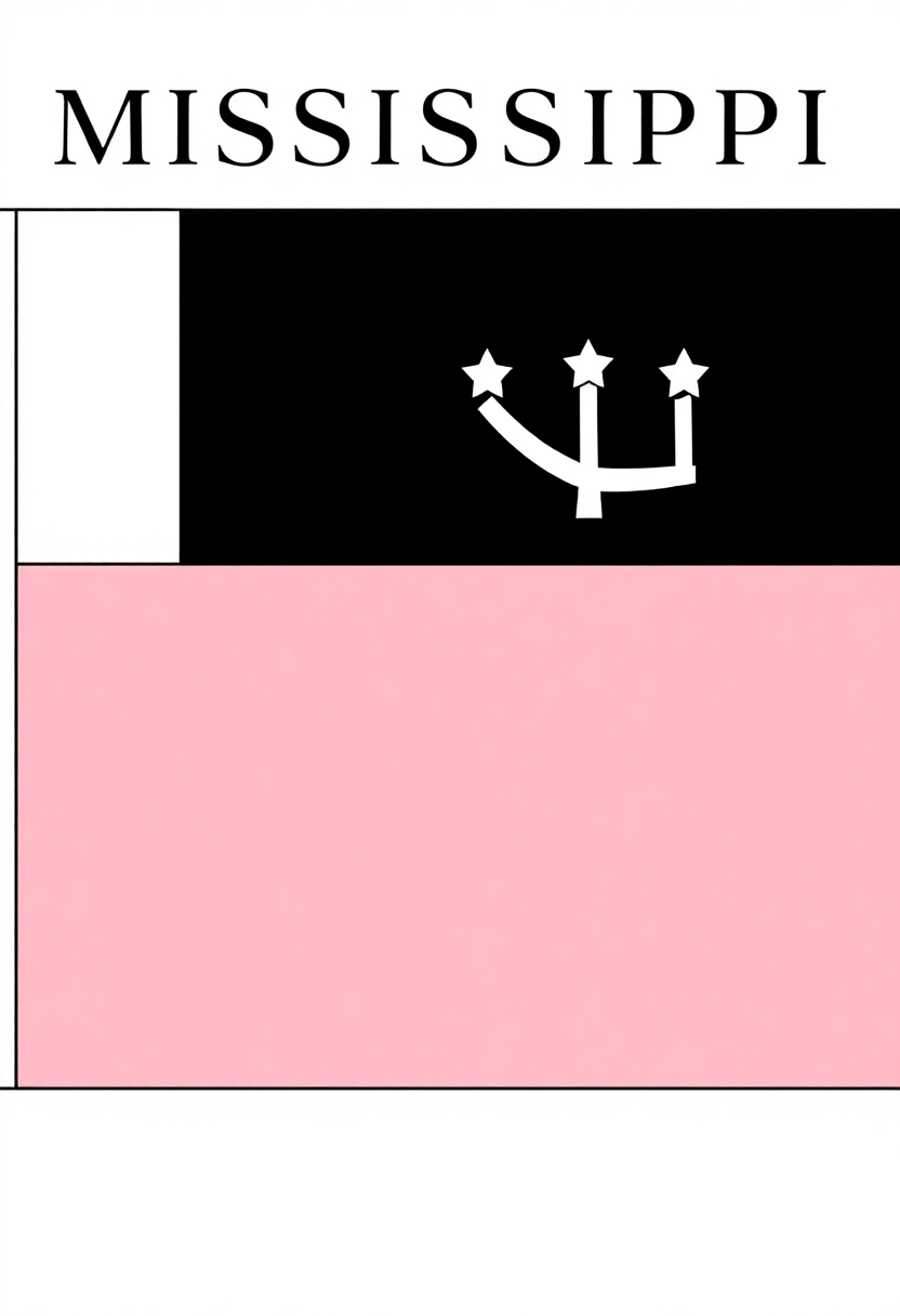 Mississippi State Flag coloring page, free printable