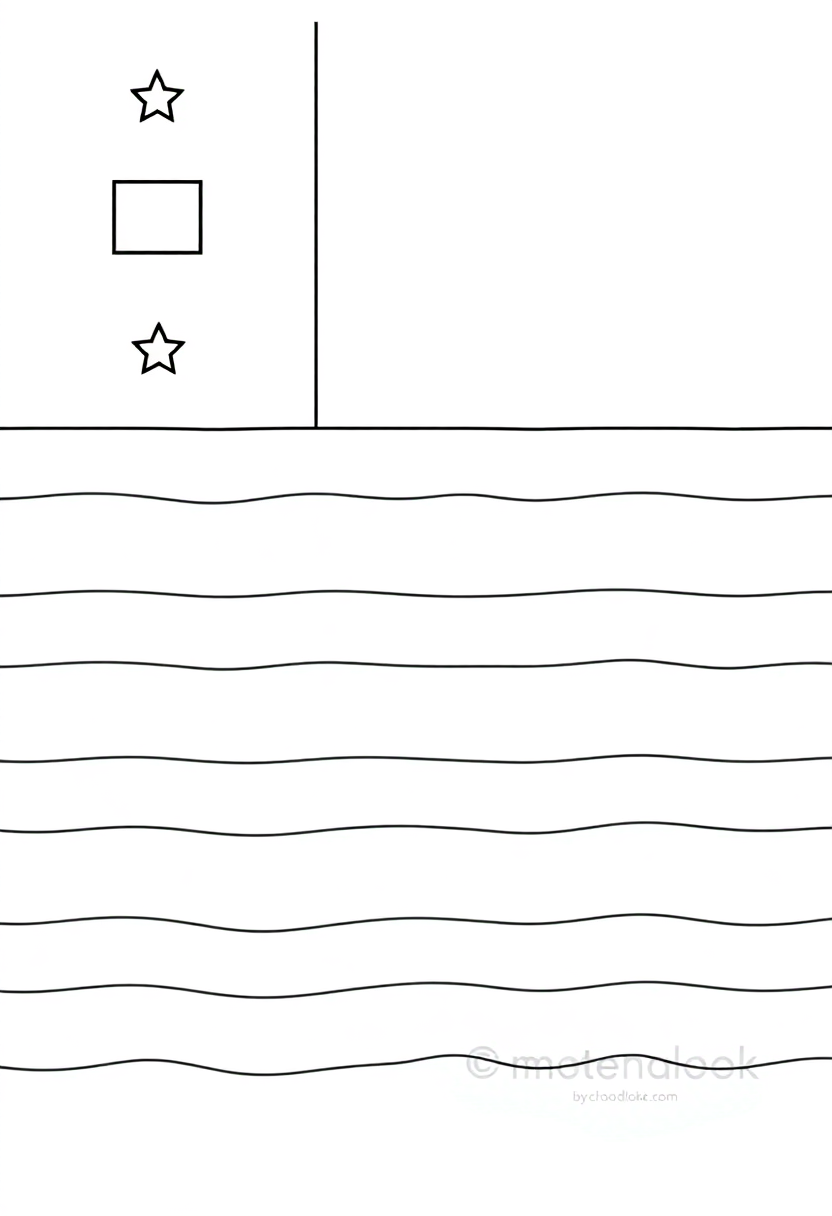 Mississippi State Flag coloring page, free printable