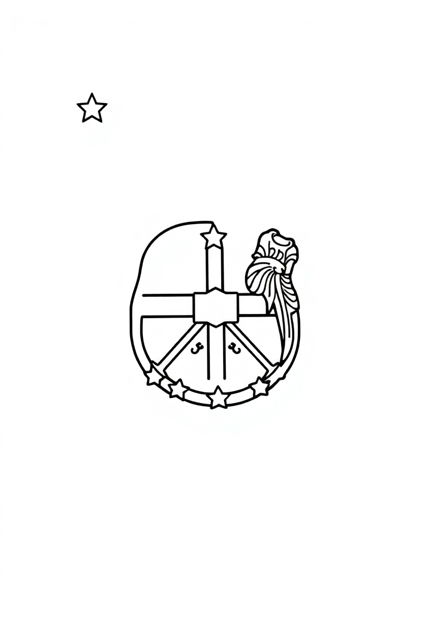 Mississippi State Flag coloring page, free printable