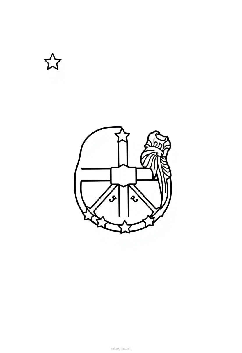 Mississippi State Flag coloring page for kids