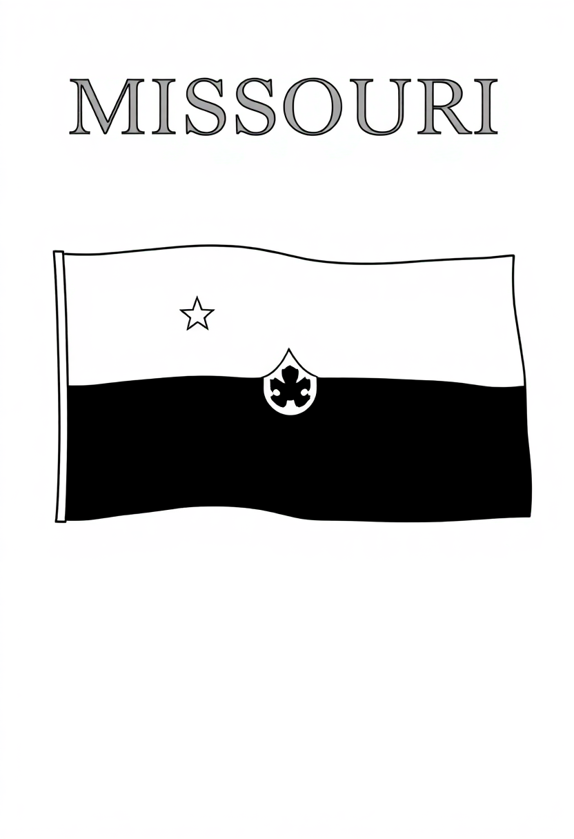 Missouri State Flag coloring page, free printable