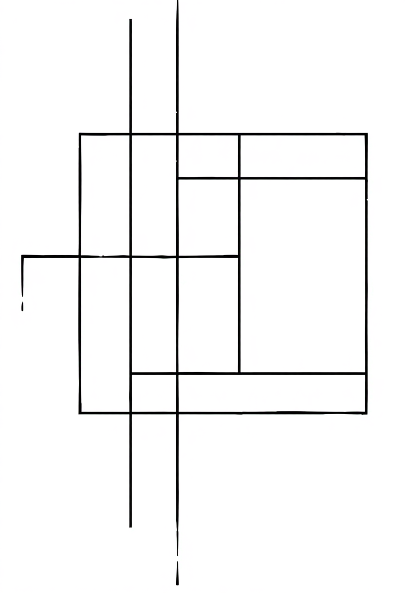 Mondrian Geometric Composition coloring page, free printable standard style for kids and adults