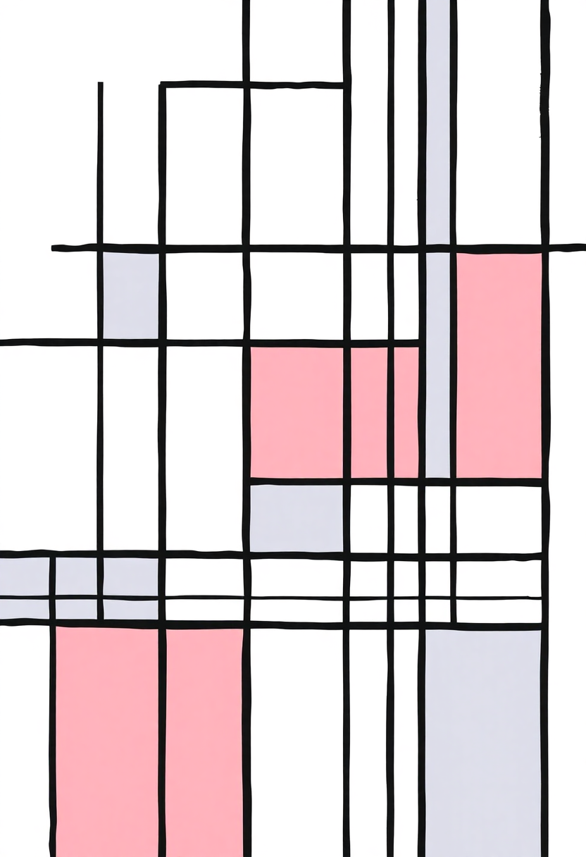 Mondrian Geometric Composition coloring page, free printable