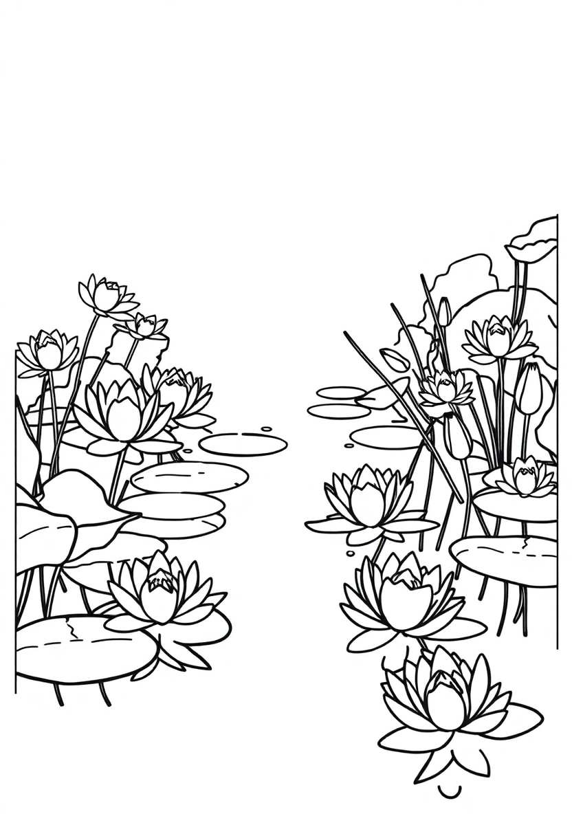 Monet Water Lilies coloring pages