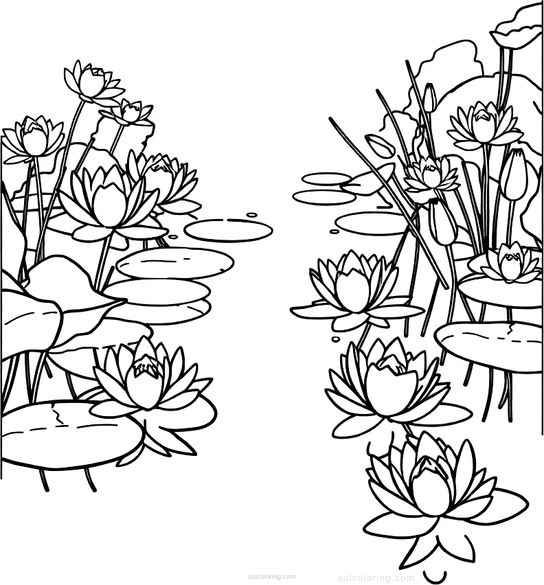 Monet Water Lilies coloring pages