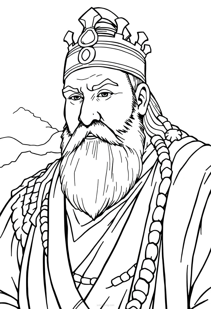 Mongol Khan coloring page for kids
