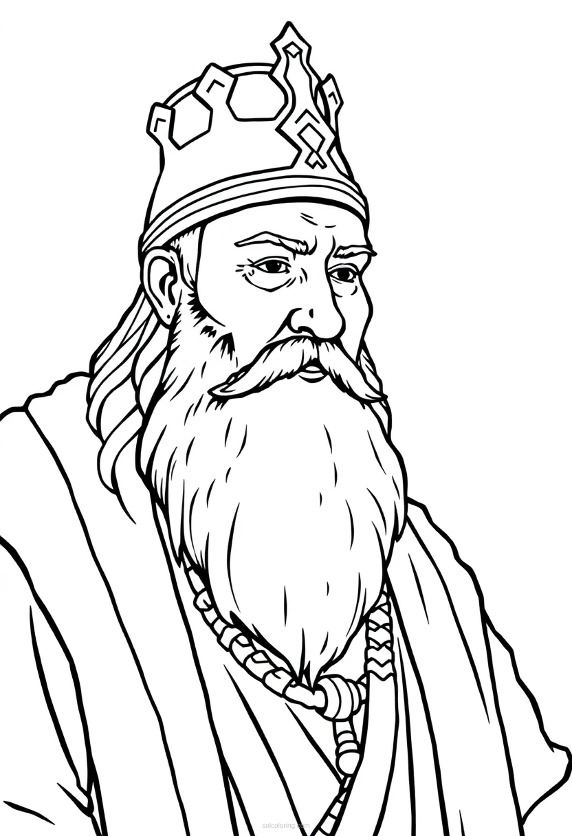 Mongol Khan coloring page for kids