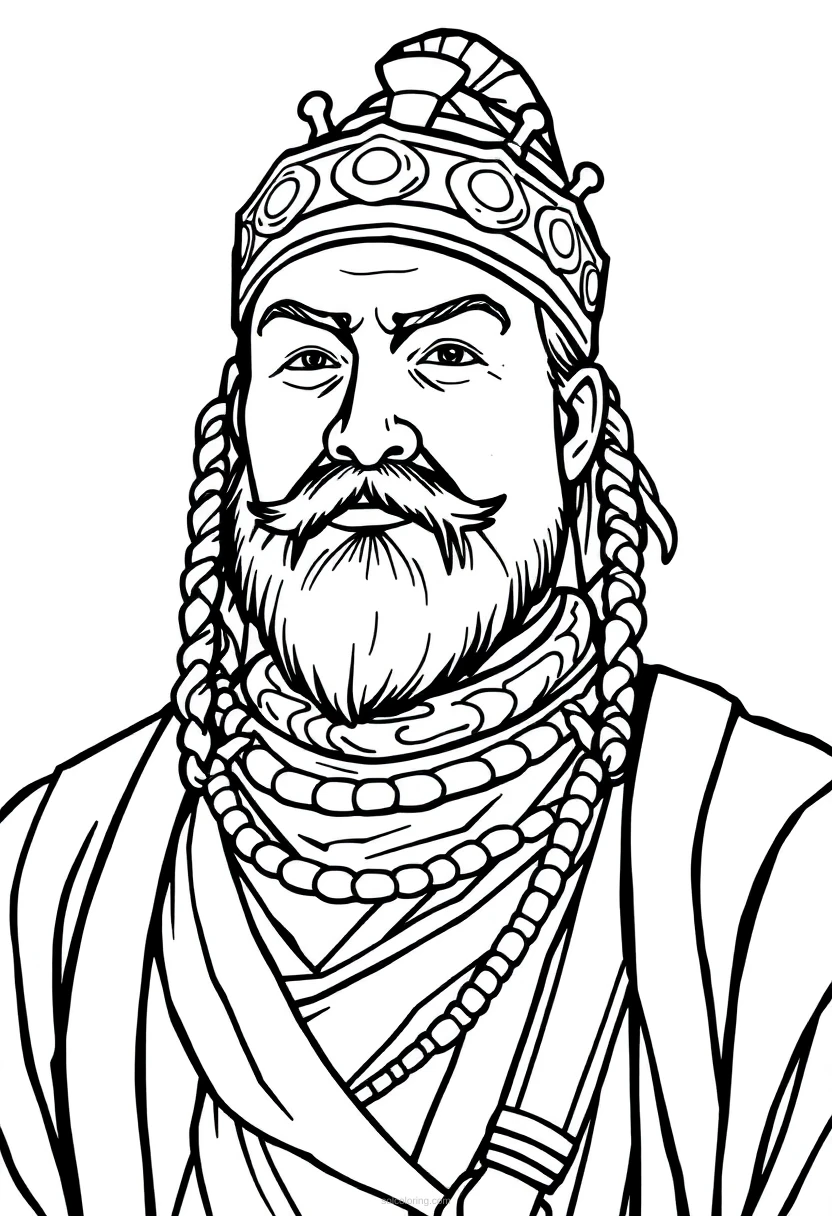 Mongol Khan coloring page for kids