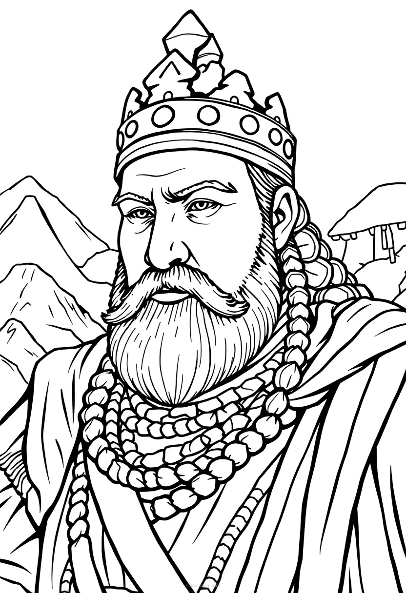 Mongol Khan coloring page for kids