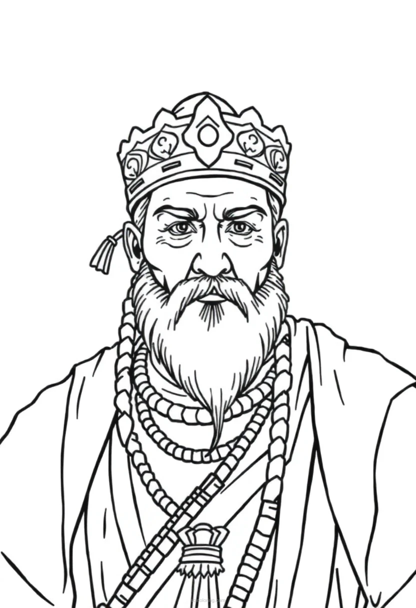 Mongol Khan coloring page for kids