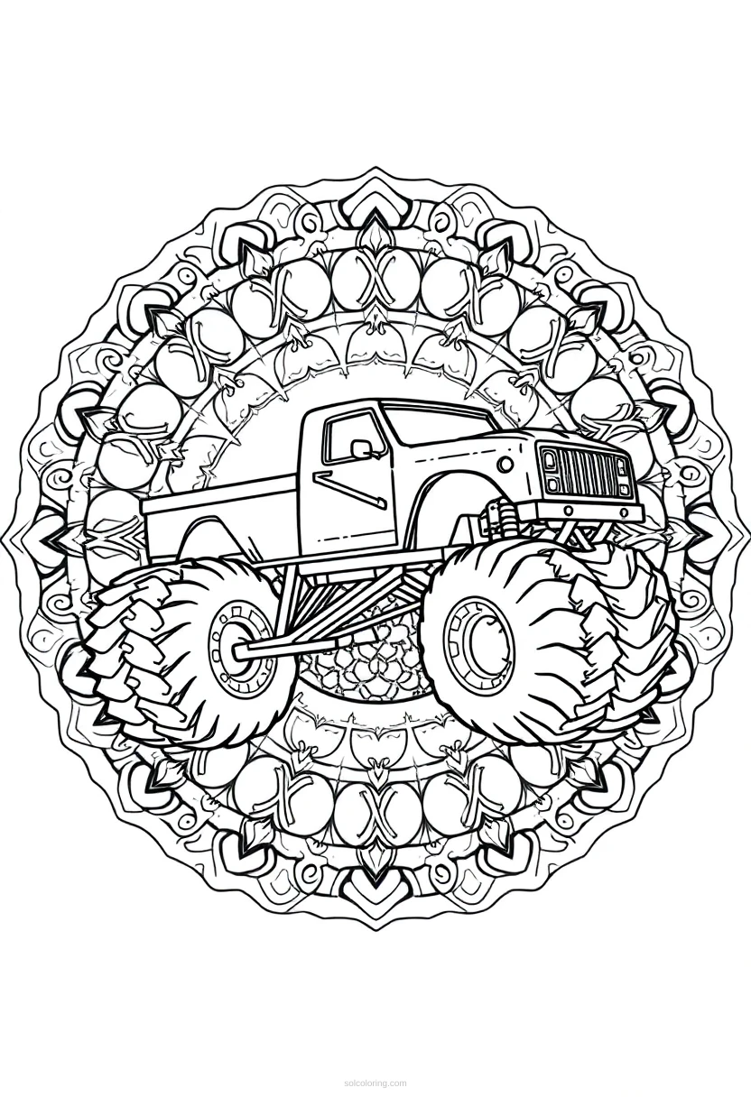 Monster Truck coloring page for kids
