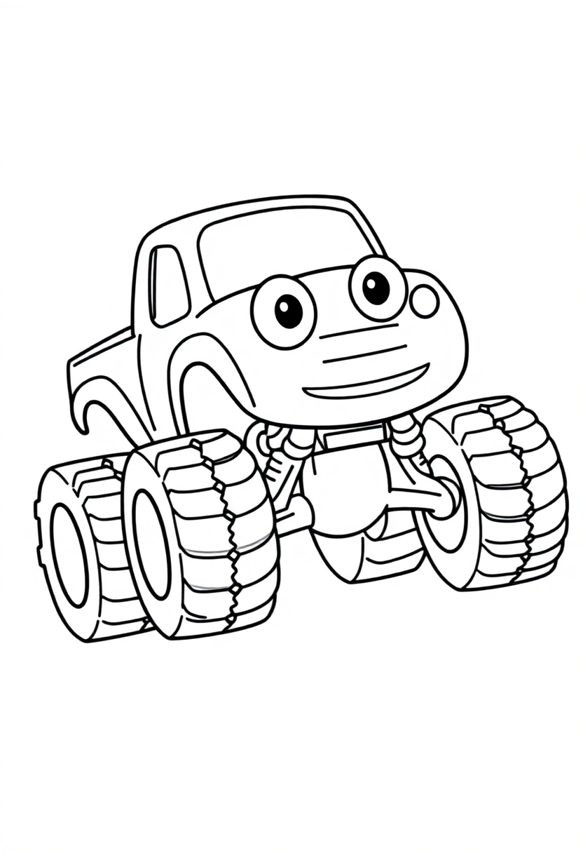 Monster Truck coloring page, free printable