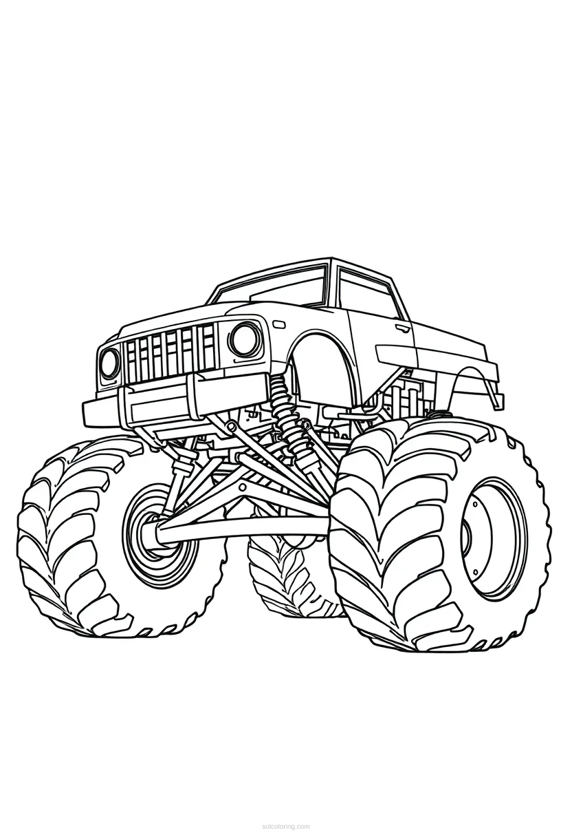 Monster Truck coloring page for kids