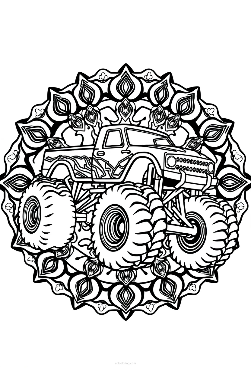 Monster Truck coloring page for kids