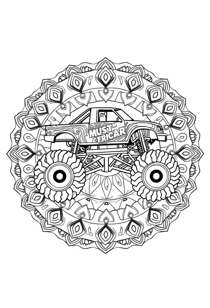 Monster Truck coloring page, free printable