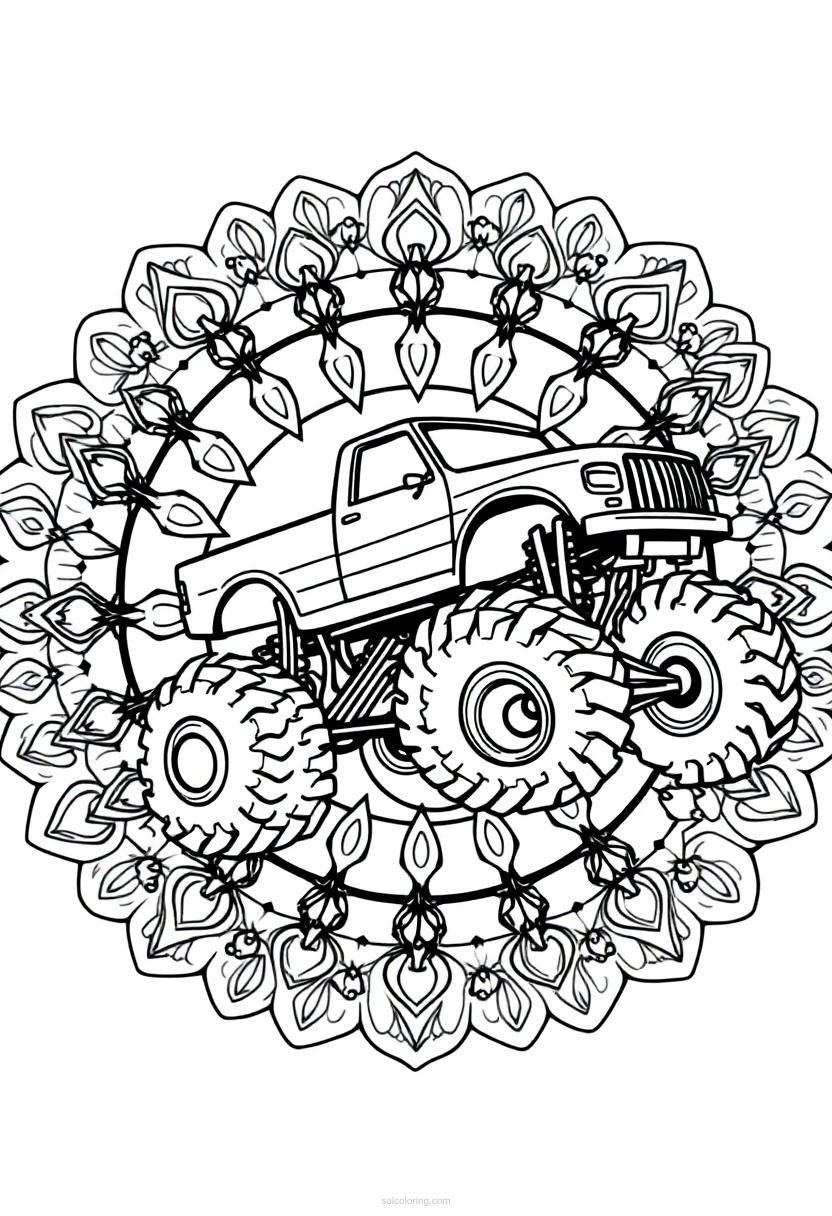 Monster Truck coloring page for kids