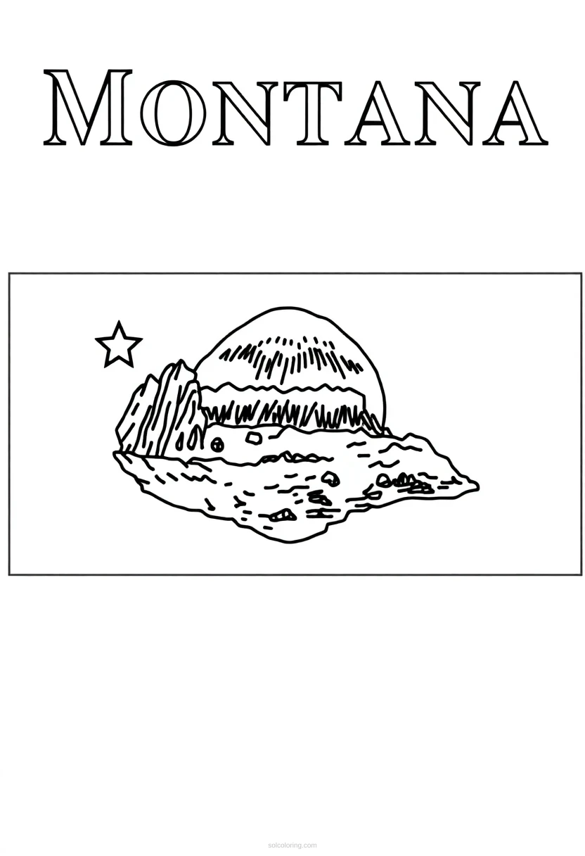 Montana State Flag coloring page for kids
