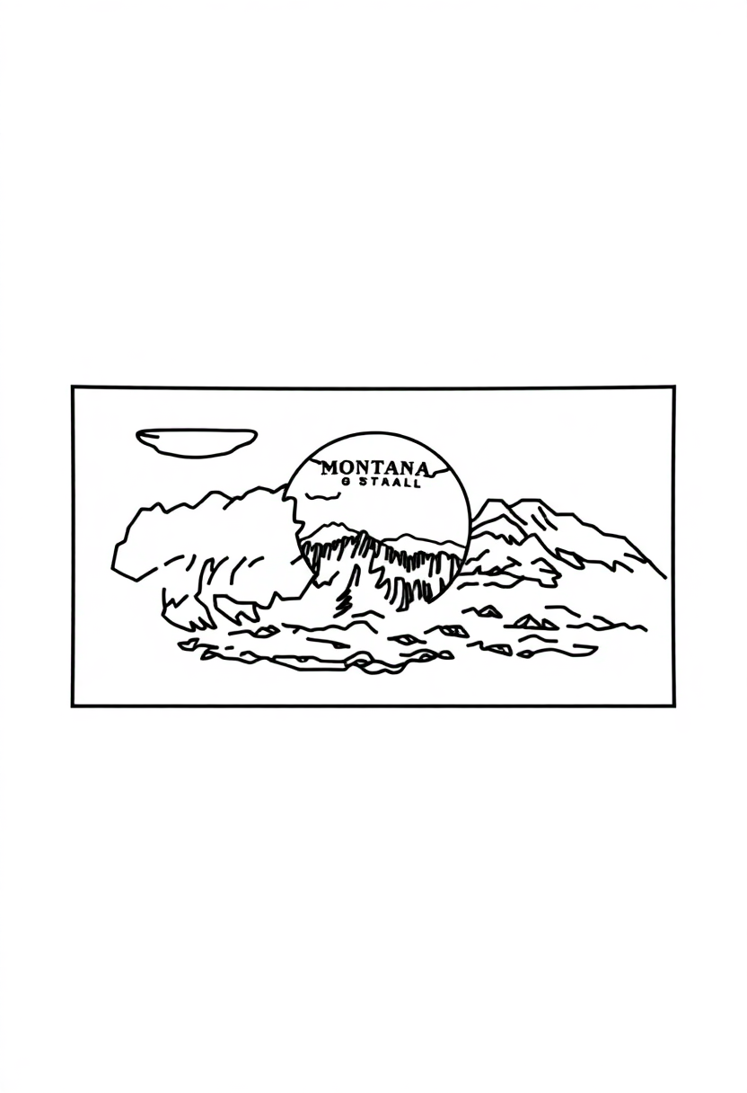 Montana State Flag coloring pages