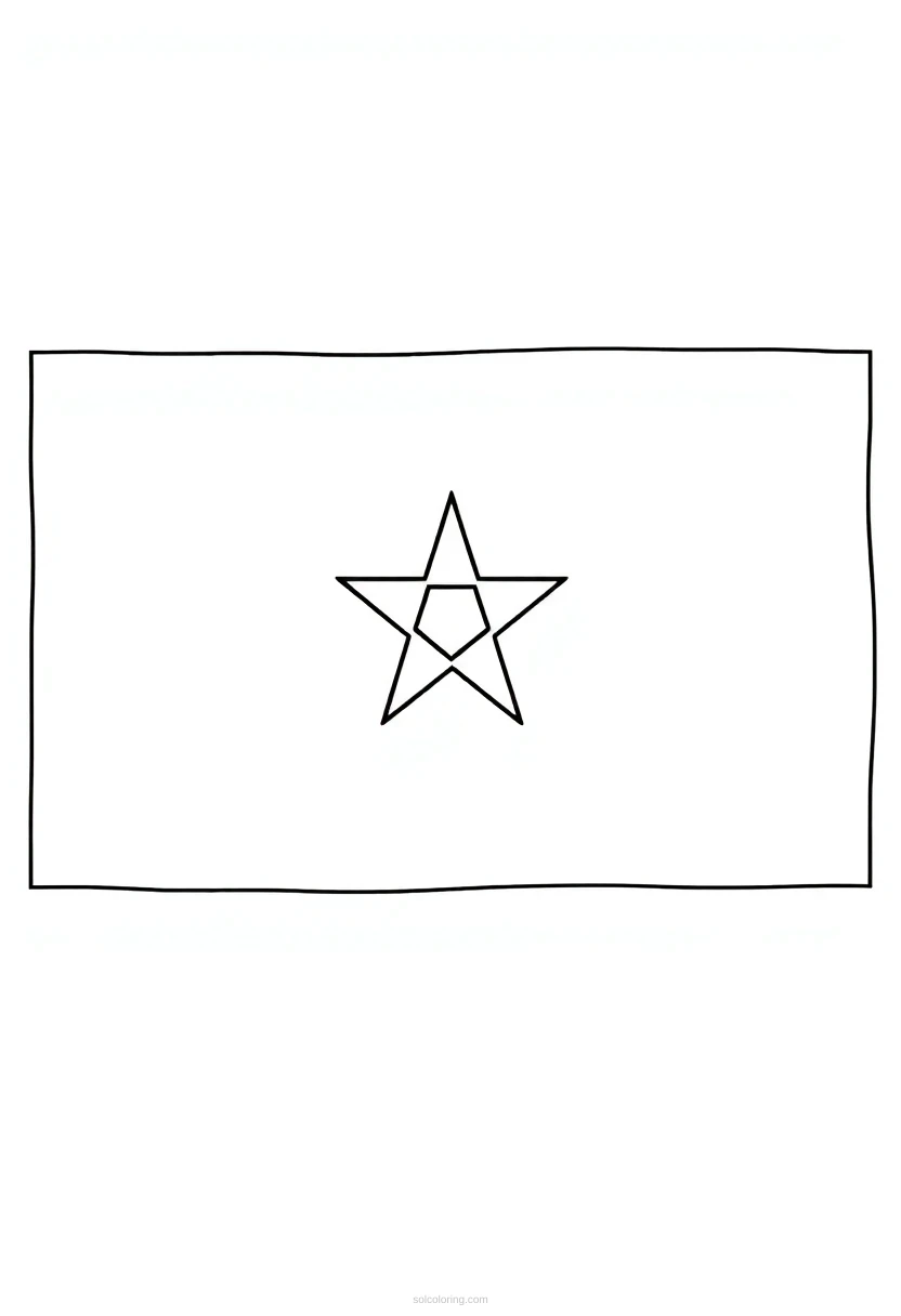 Moroccan Flag coloring page for kids