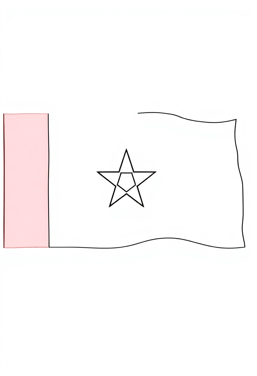 Moroccan Flag coloring page, free printable