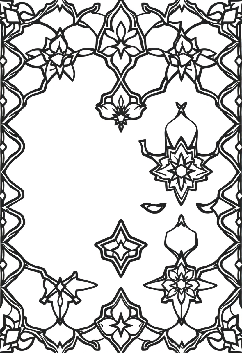 Moroccan Tile Designs coloring page, free printable