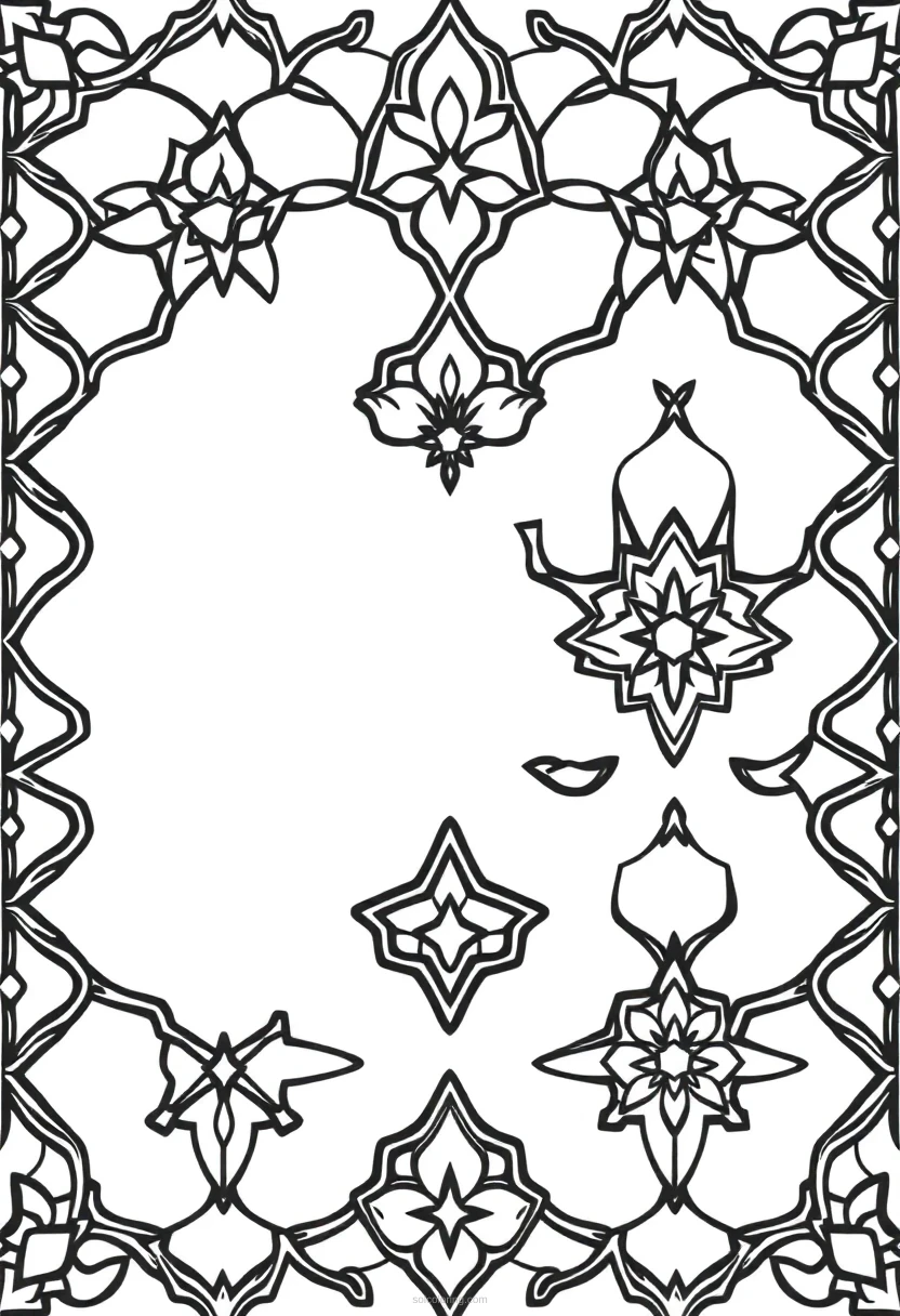 Moroccan Tile Designs coloring page for kids